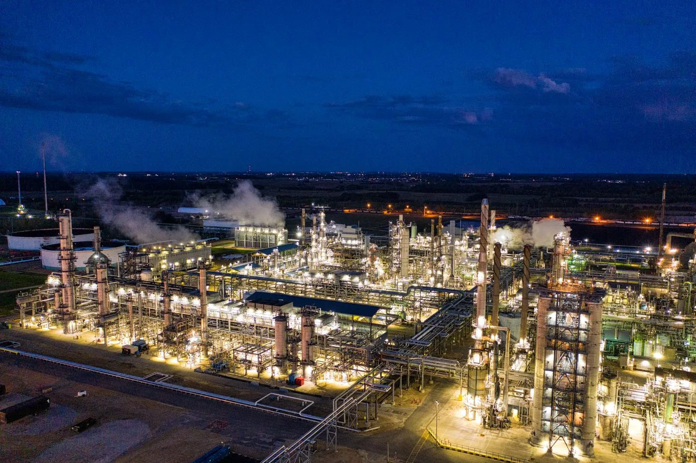 Power plant at dusk